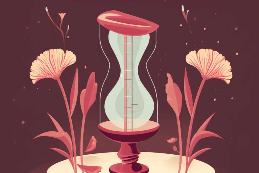 Kako Ubrzati Menstruaciju - Ilustracija peščanog sata koji ilustruije vreme
