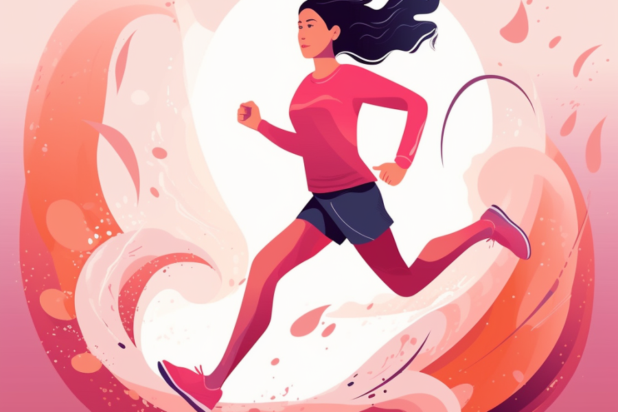 Menstruacija i Vežbanje - Ilustracija devojke koja trči