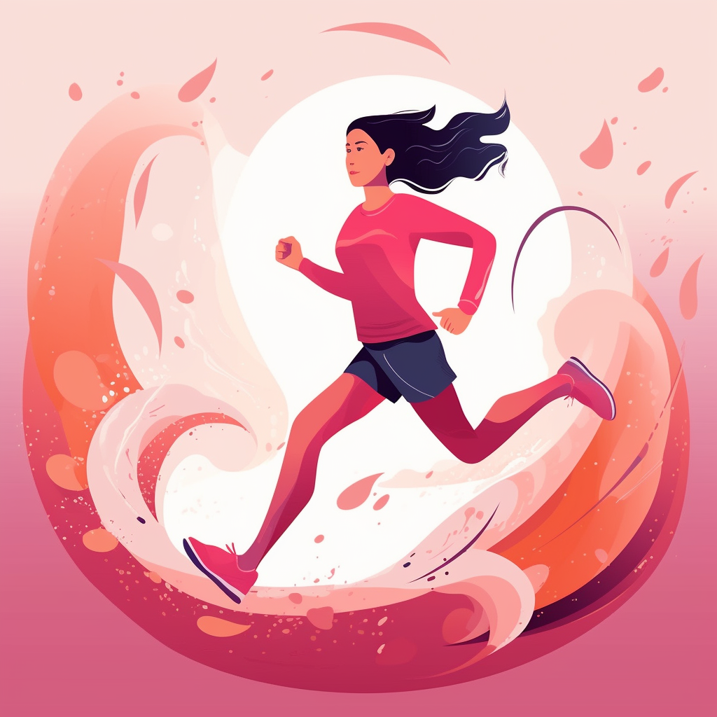 Menstruacija i Vežbanje - Ilustracija devojke koja trči
